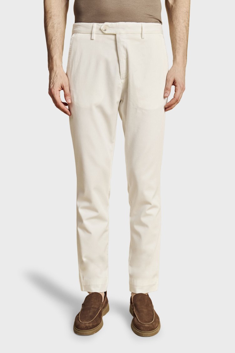 Brooks Brothers Normal Bel Daralan Paça Liyosel Chino Erkek Pantolon BBSS26MPT001101 KIRIK BEYAZ - Brooks Brothers