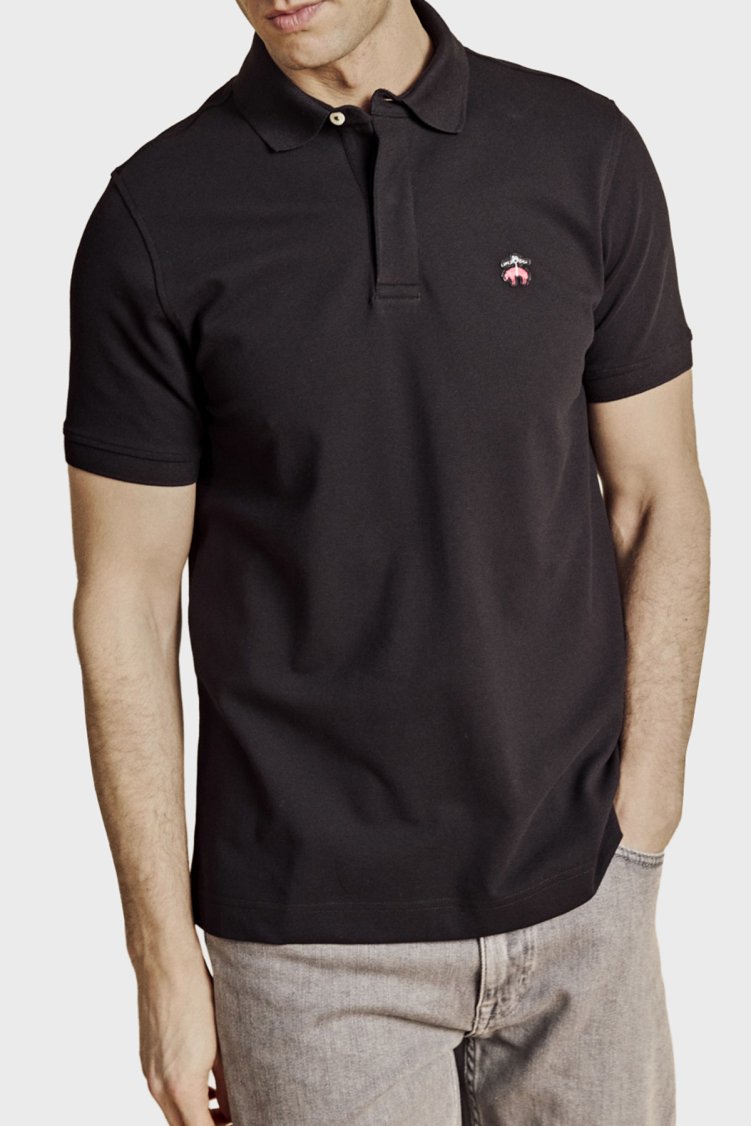 Brooks Brothers Pamuklu Regular Fit Düğmeli Erkek Polo Yaka T Shirt BBSS26MTS001112 SİYAH - Brooks Brothers