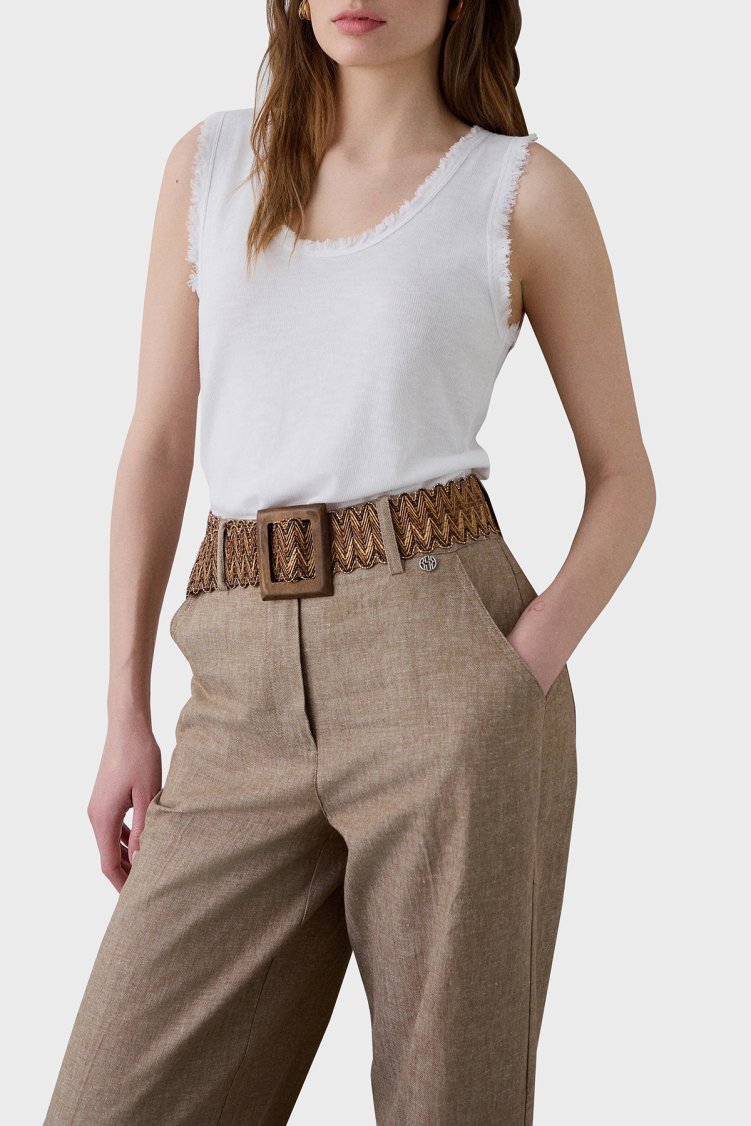 BSB Pamuk Karışımlı Regular Fit Yuvarlak Yaka Basic Kadın Top 053-210131.002 BEYAZ - BSB