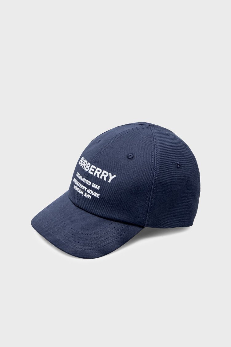 Burberry Pamuklu Çocuk Şapka 8049541 MIDNIGHT NAVY/CHK LACİVERT - Burberry