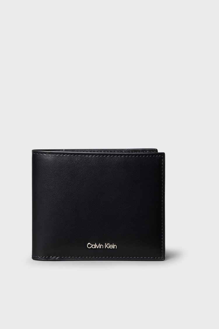 Calvin Klein % 100 Deri Logolu LV04D1225GUB1 Erkek Cüzdan LV04D1225G UB1 SİYAH - Calvin Klein