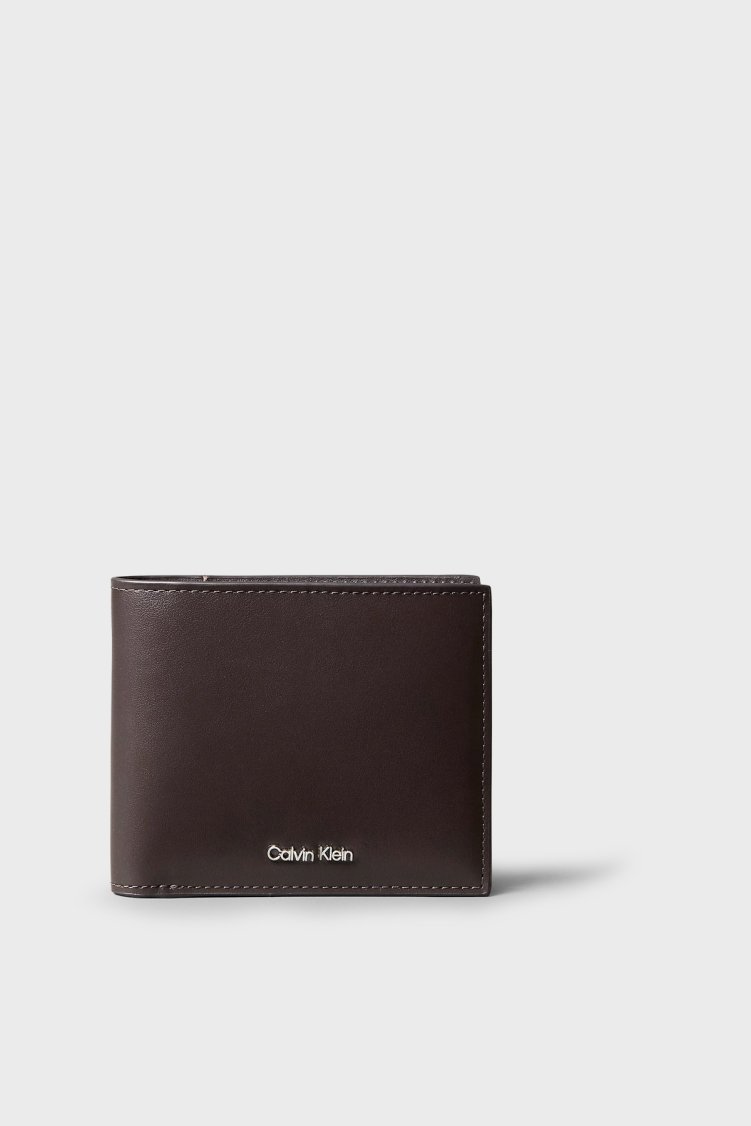 Calvin Klein % 100 Deri Logolu LV04D1225GYG1 Erkek Cüzdan LV04D1225G YG1 KAHVE - Calvin Klein