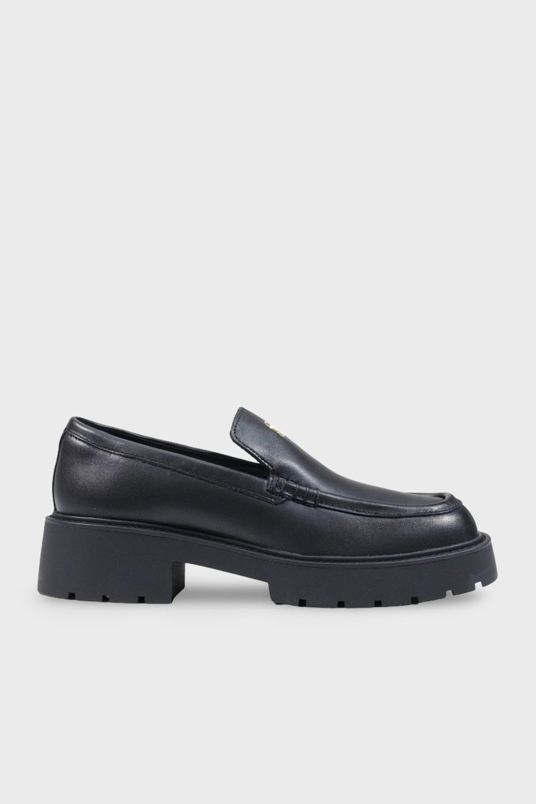 Calvin Klein % 100 Deri Logolu Makosen HW0HW030440GJ Kadın Ayakkabı HW0HW03044 0GJ SİYAH - Calvin Klein