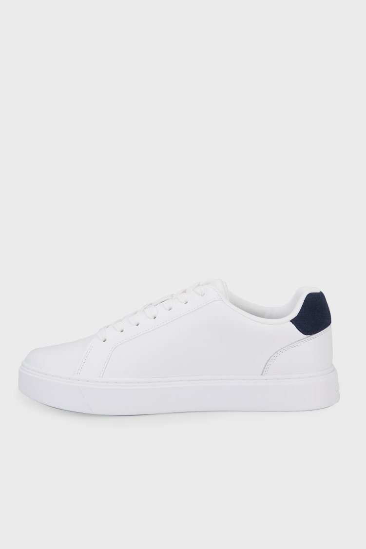 Calvin Klein % 100 Deri Logolu Sneaker YM0YM0143502Y Erkek Ayakkabı YM0YM01435 02Y Beyaz - Calvin Klein (1)