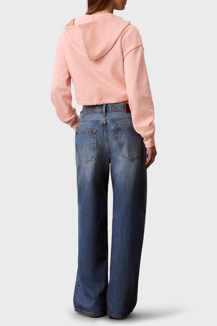 Calvin Klein % 100 Pamuk Logolu Relaxed Fit LV047G203G4TJ Kadın Sweat LV047G203G 4TJ ŞEFTALİ - Calvin Klein (1)