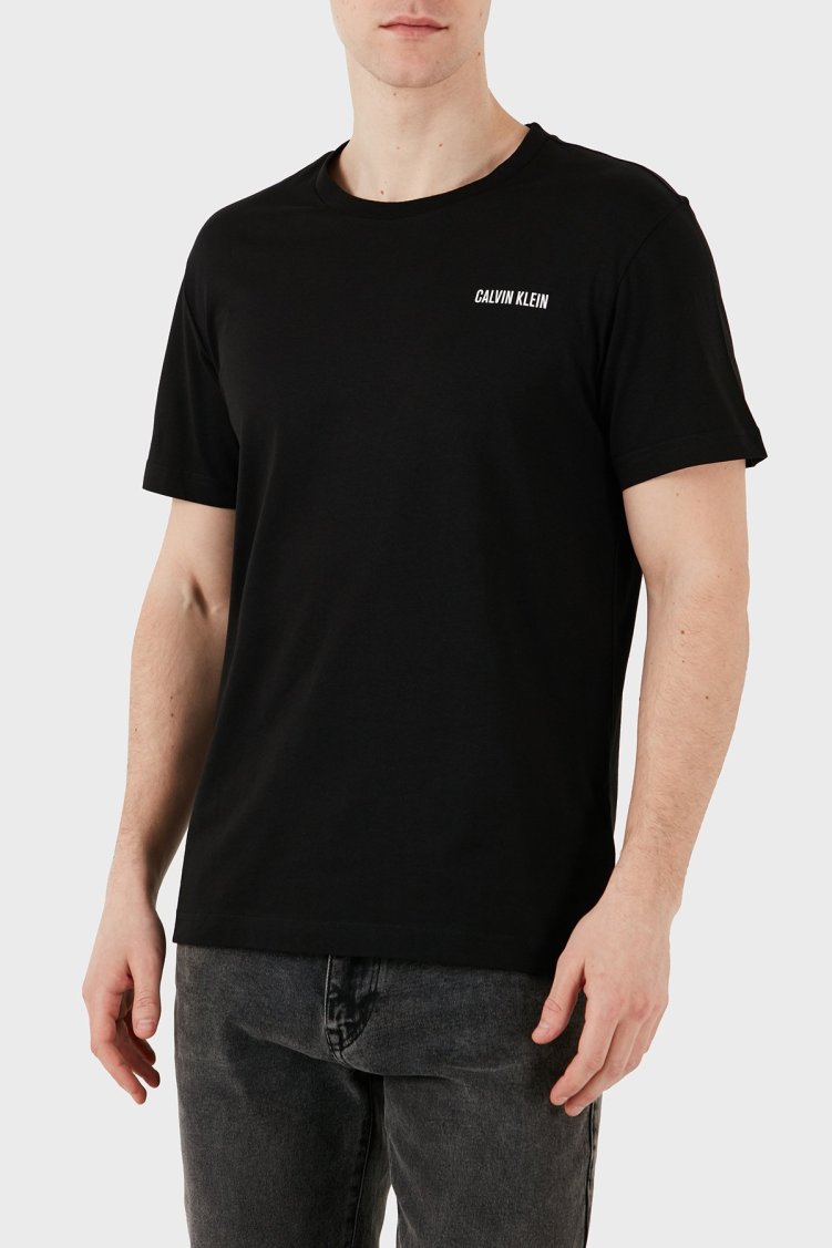 Calvin Klein % 100 Pamuk Regular Fit Bisiklet Yaka KM0KM01146BEH Erkek T Shirt KM0KM01146 BEH SİYAH - Calvin Klein (1)