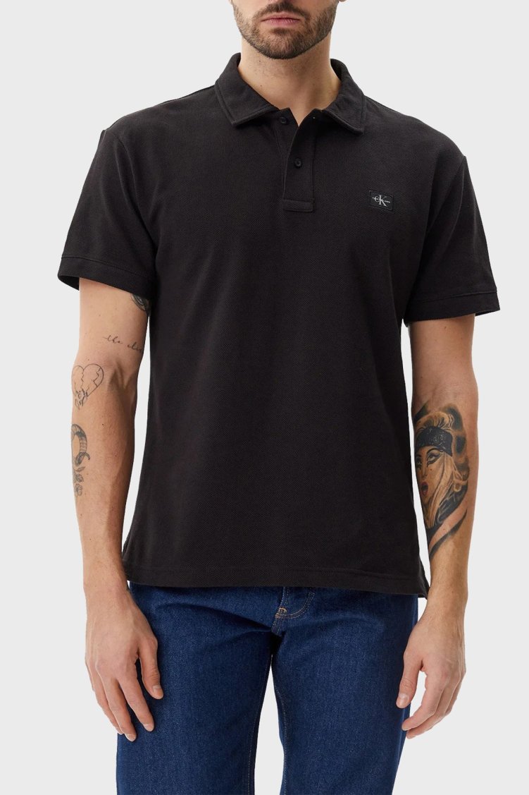 Calvin Klein % 100 Pamuk Regular Fit Düğmeli J30J327040BEH Erkek Polo Yaka T Shirt J30J327040 BEH SİYAH - Calvin Klein