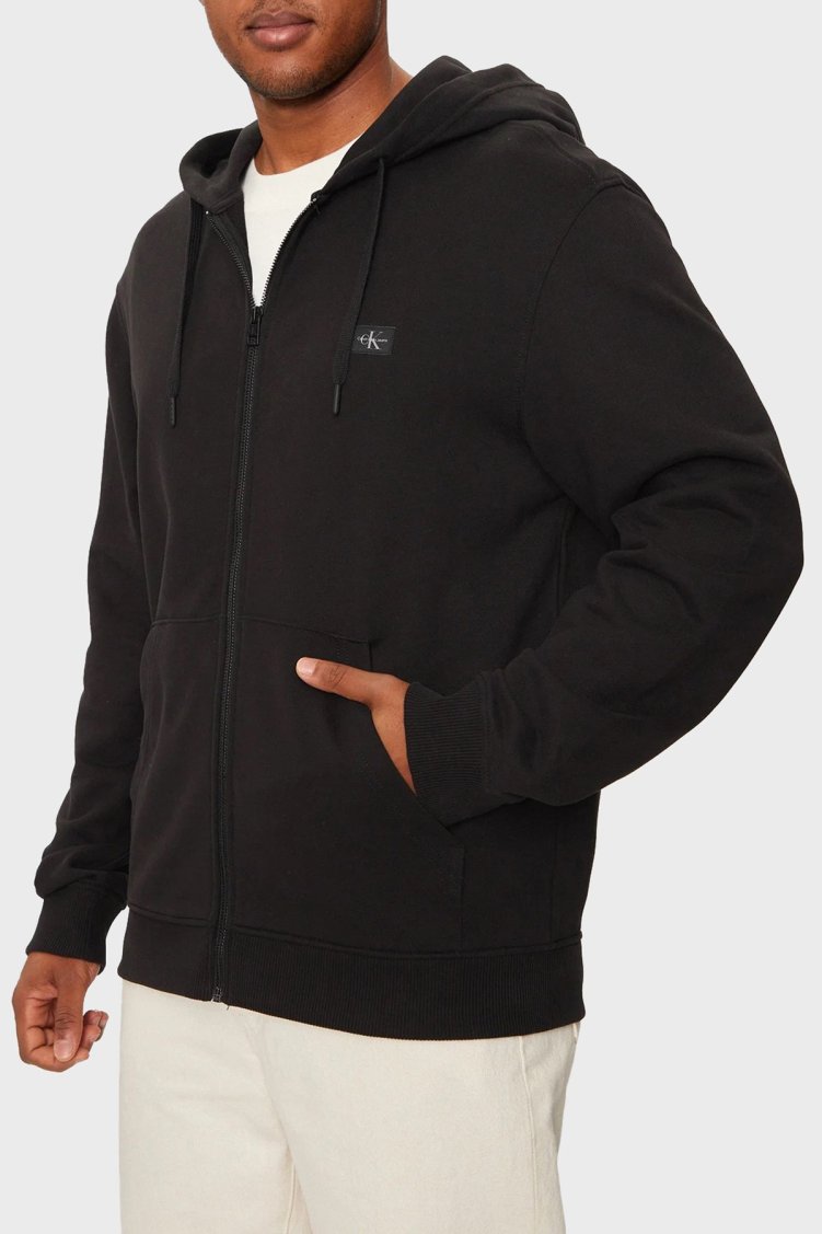 Calvin Klein % 100 Pamuk Regular Fit Kapüşonlu Yaka J30J326858BEH Erkek Sweat J30J326858 BEH SİYAH - Calvin Klein