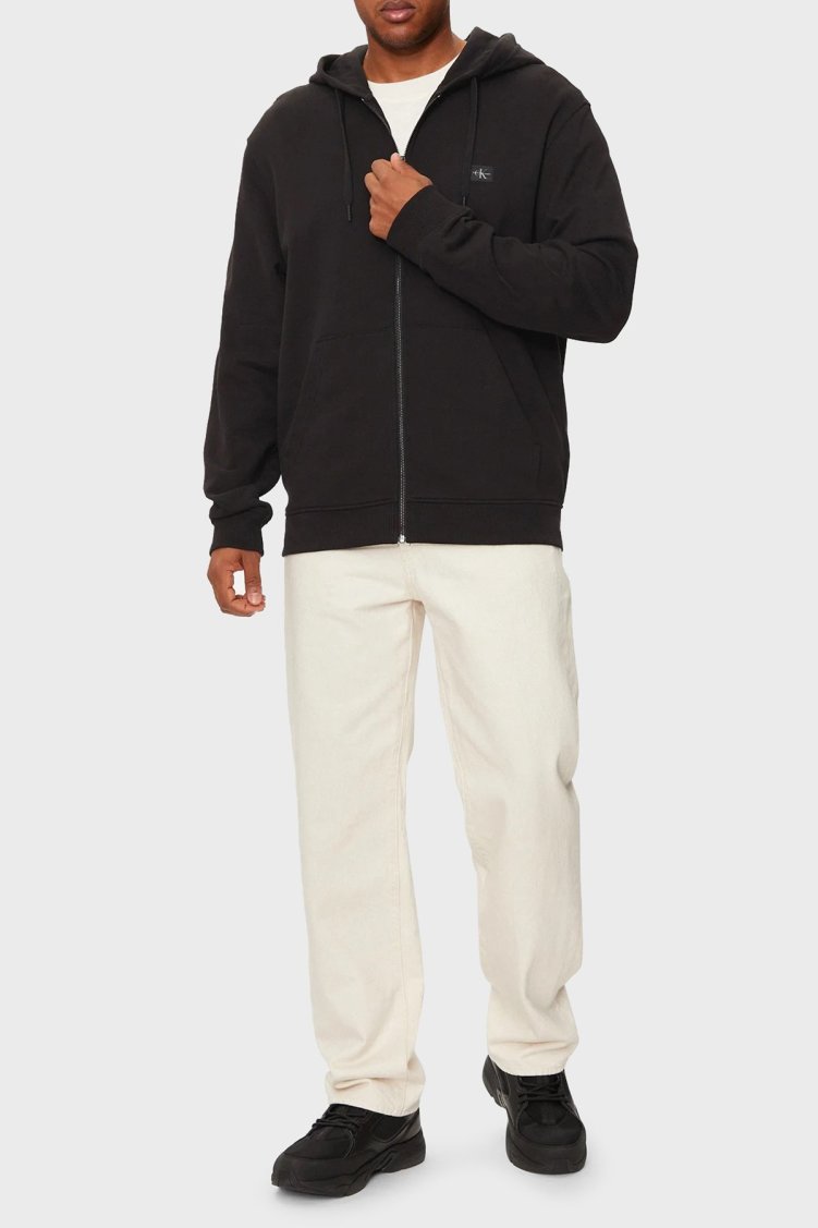 Calvin Klein % 100 Pamuk Regular Fit Kapüşonlu Yaka J30J326858BEH Erkek Sweat J30J326858 BEH SİYAH - Calvin Klein (1)