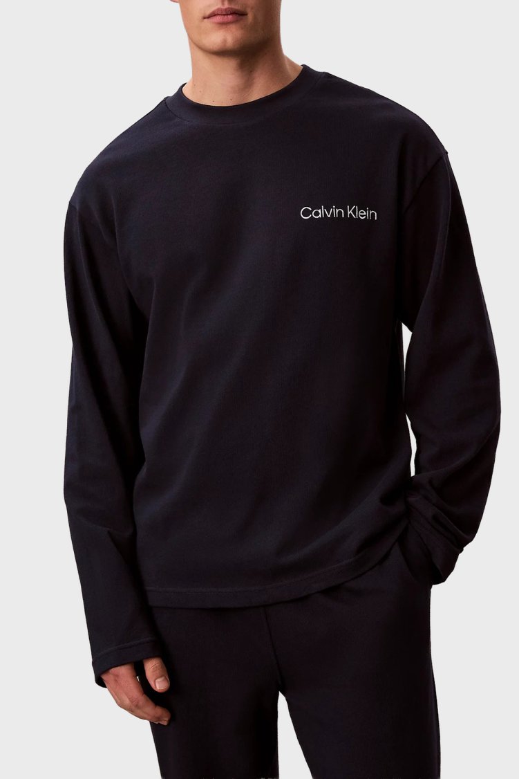Calvin Klein % 100 Pamuk Regular Fit Uzun Kollu LV00NM29500PP Erkek Pijama Takımı LV00NM2950 0PP LACİVERT - Calvin Klein (1)