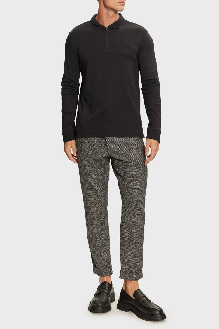 Calvin Klein % 100 Pamuk Slim Fit Yarım Fermuarlı Polo Yaka K10K113586BEH Erkek Sweat K10K113586 BEH SİYAH - Calvin Klein (1)