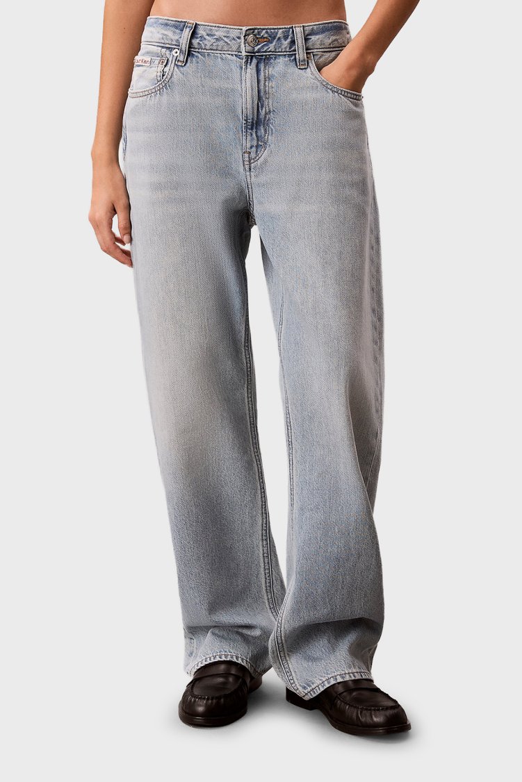 Calvin Klein % 100 Pamuk Straight Fit Düşük Bel Jeans LV047G797G1XO Kadın Kot Pantolon LV047G797G 1XO AÇIK MAVİ - Calvin Klein