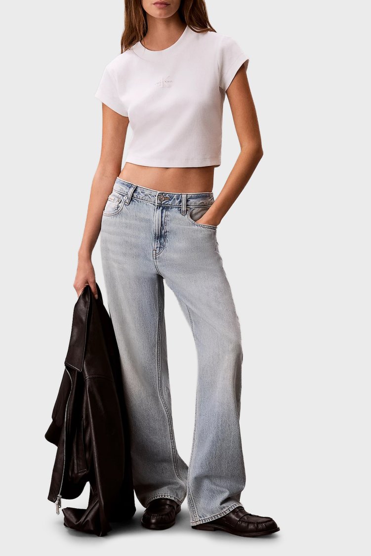 Calvin Klein % 100 Pamuk Straight Fit Düşük Bel Jeans LV047G797G1XO Kadın Kot Pantolon LV047G797G 1XO AÇIK MAVİ - Calvin Klein (1)