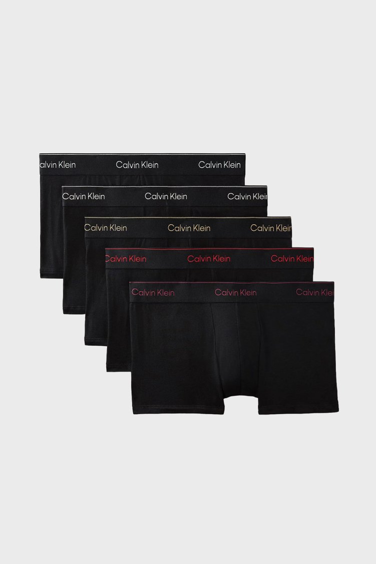 Calvin Klein 5li Paket Logolu LV00NB43904O1 Erkek Boxer LV00NB4390 4O1 Siyah - Calvin Klein