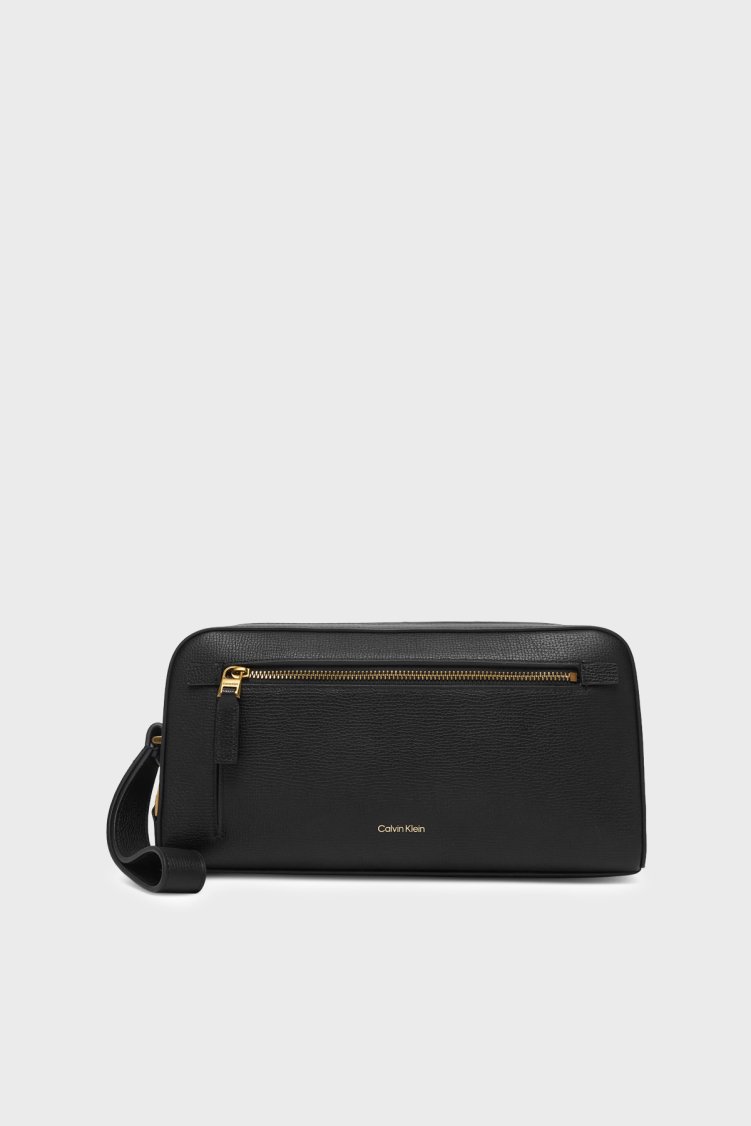Calvin Klein Bilek Askılı Deri LV04D1323GUB1 Erkek Traş Çantası LV04D1323G UB1 Siyah - Calvin Klein