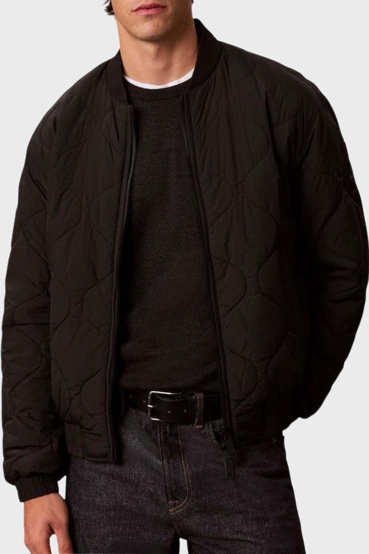 Calvin Klein Çift Taraflı Logolu Relaxed Fit Su İtici LV04RH527GUB1 Erkek Mont LV04RH527G UB1 Siyah - Calvin Klein