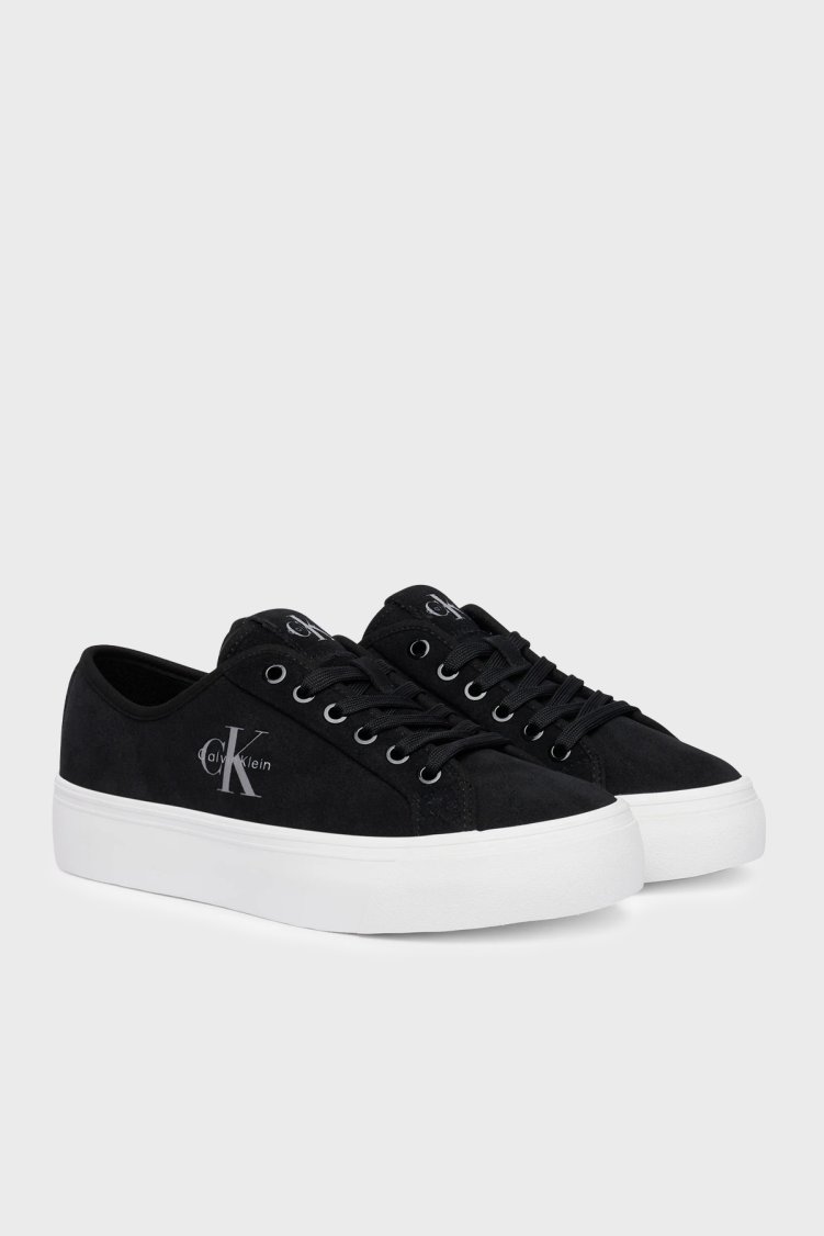 Calvin Klein Deri Karışımlı Logolu Sneaker HW0HW03088BEH Kadın Ayakkabı HW0HW03088 BEH SİYAH - Calvin Klein (1)