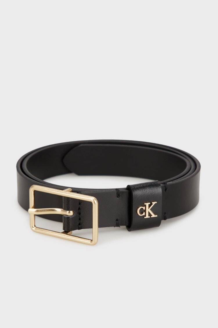 Calvin Klein Deri Logo Tokalı LV04F7050GYIH Bayan Kemer LV04F7050G YIH SİYAH - Calvin Klein