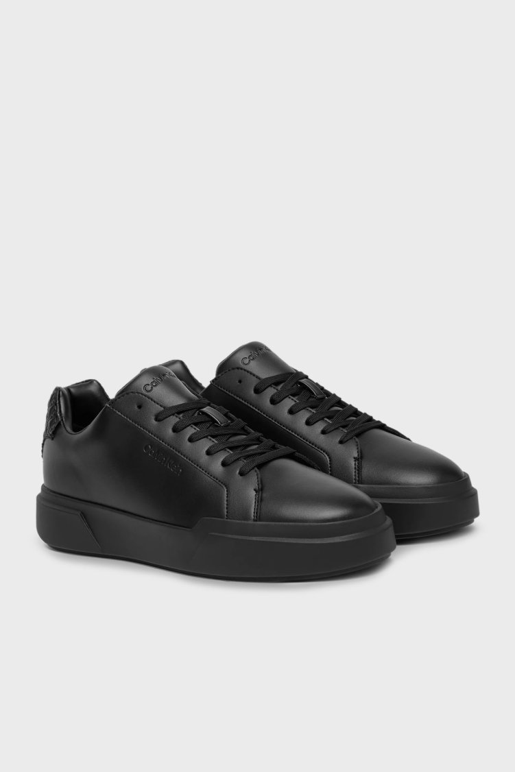Calvin Klein Deri Logolu Bağcıklı HM0HM020700GJ Erkek Ayakkabı HM0HM02070 0GJ SİYAH - Calvin Klein (1)