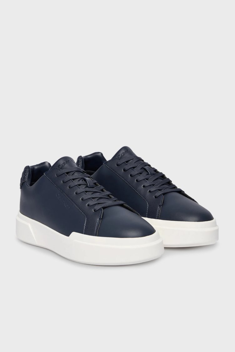 Calvin Klein Deri Logolu Bağcıklı HM0HM02070BAI Erkek Ayakkabı HM0HM02070 BAI LACİVERT - Calvin Klein (1)