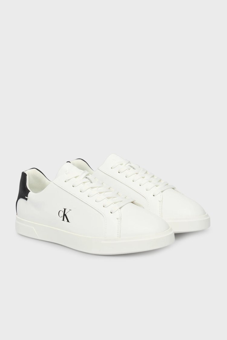Calvin Klein Deri Logolu Bağcıklı Sneaker HW0HW0284501W Kadın Ayakkabı HW0HW02845 01W BEYAZ - Calvin Klein (1)