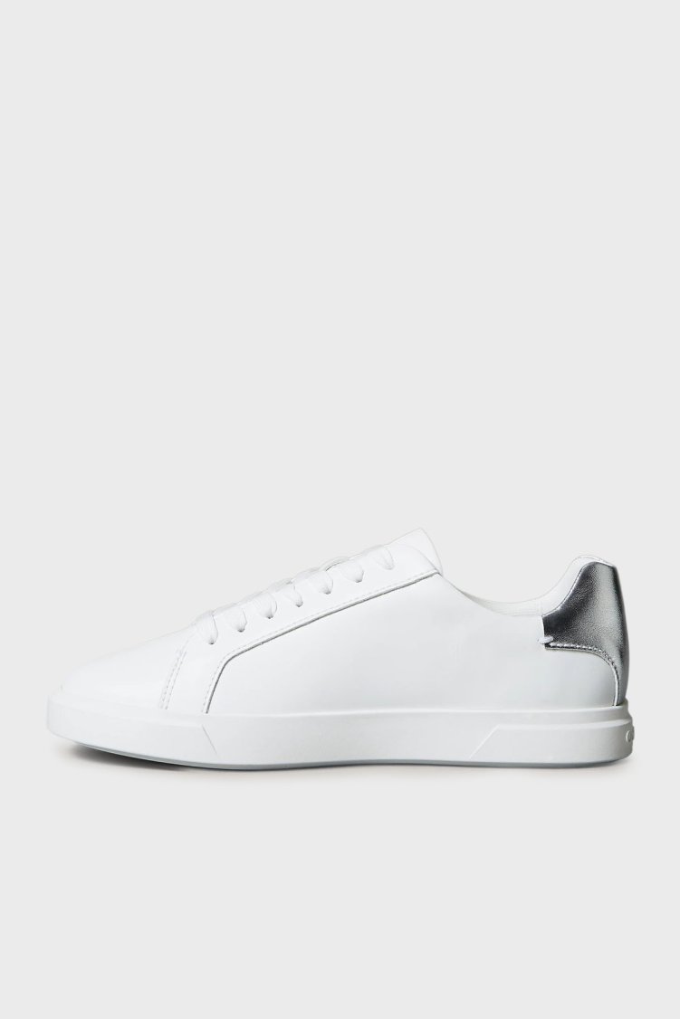Calvin Klein Deri Logolu Bağcıklı Sneaker HW0HW028460K8 Bayan Ayakkabı HW0HW02846 0K8 BEYAZ - Calvin Klein (1)
