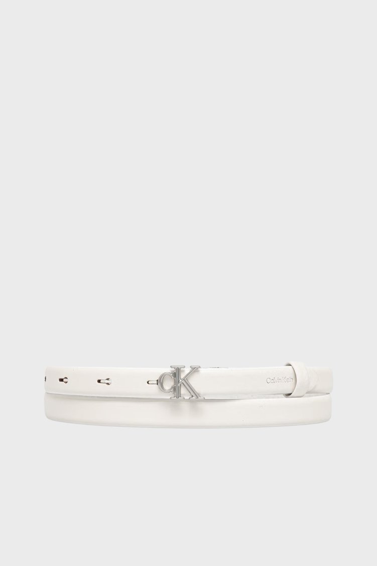 Calvin Klein Deri Logolu Kadın Kemer LV04F7085G YX0 BEYAZ - Calvin Klein