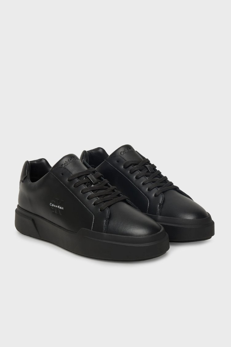 Calvin Klein Deri Logolu Kalın Taban YM0YM013440GJ Erkek Ayakkabı YM0YM01344 0GJ SİYAH - Calvin Klein (1)