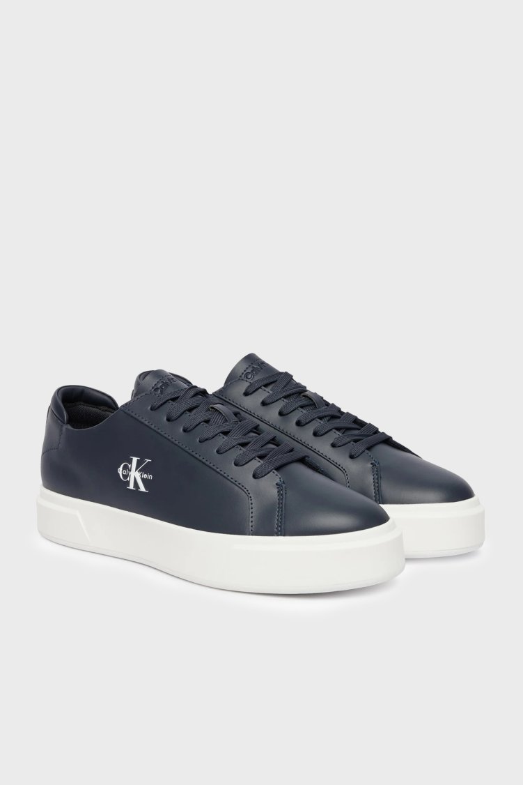 Calvin Klein Deri Logolu Kalın Tabanlı Sneaker YM0YM01460BAI Erkek Ayakkabı YM0YM01460 BAI SİYAH - Calvin Klein (1)