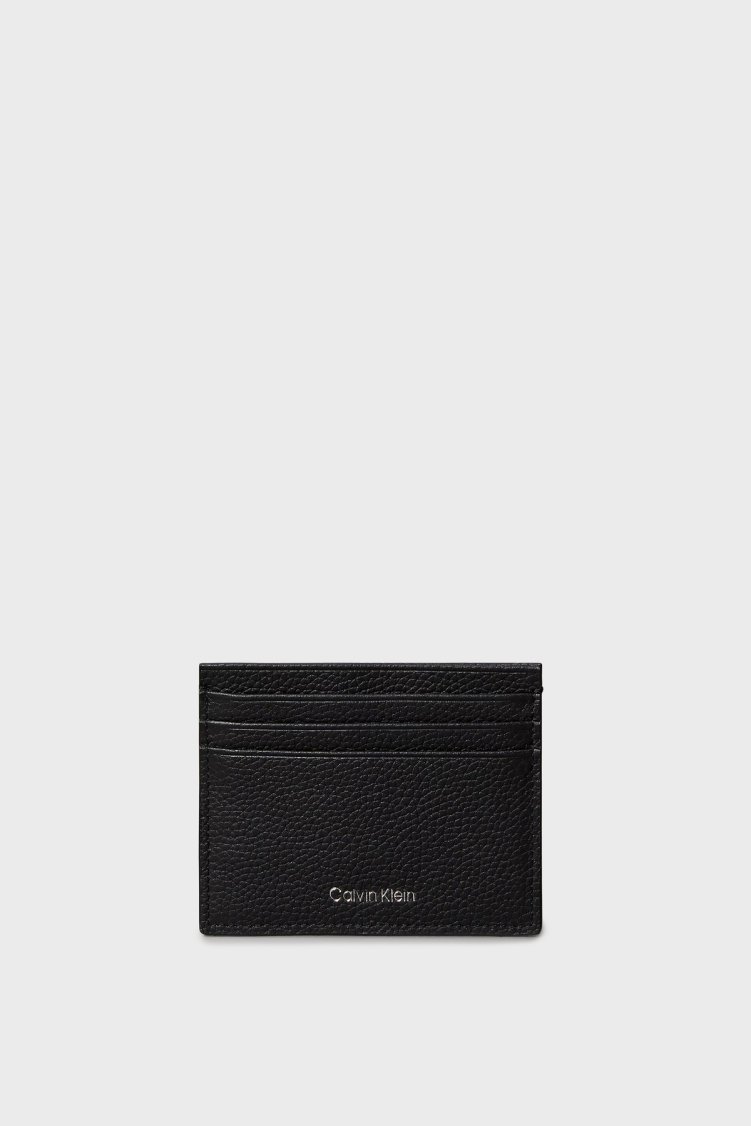 Calvin Klein Deri Logolu LV04D1060GUB1 Erkek Kartlık LV04D1060G UB1 SİYAH - Calvin Klein