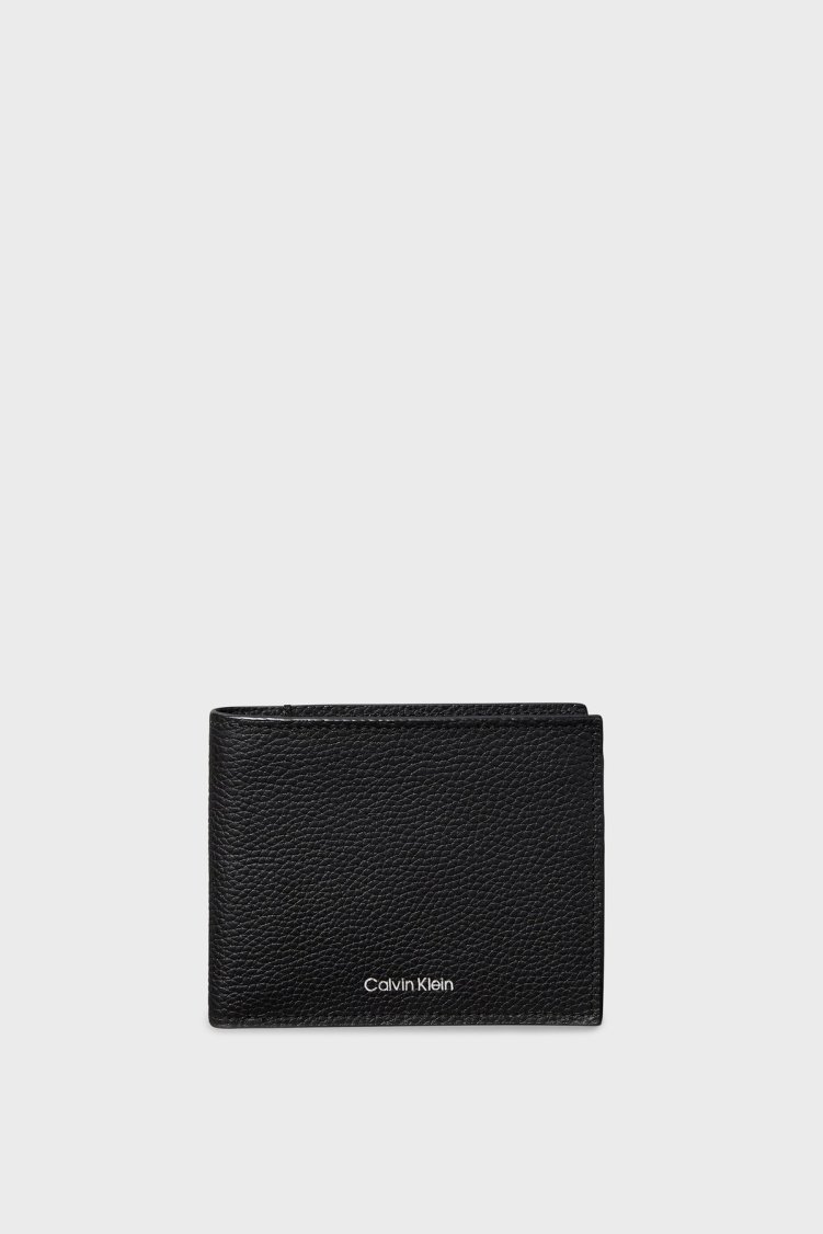 Calvin Klein Deri Logolu LV04D1062GUB1 Erkek Cüzdan LV04D1062G UB1 SİYAH - Calvin Klein