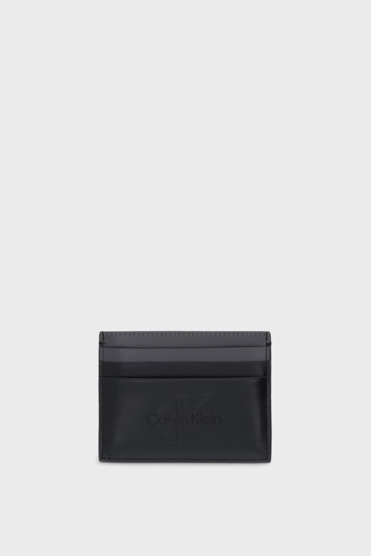 Calvin Klein Deri Logolu LV04D1154GUB1 Erkek Kartlık LV04D1154G UB1 SİYAH - Calvin Klein