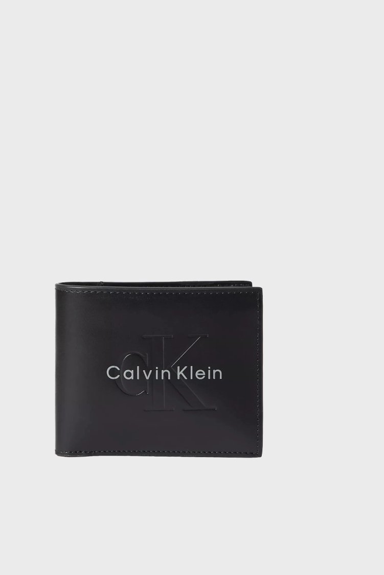 Calvin Klein Deri Logolu LV04D1155GUB1 Erkek Cüzdan LV04D1155G UB1 SİYAH - Calvin Klein