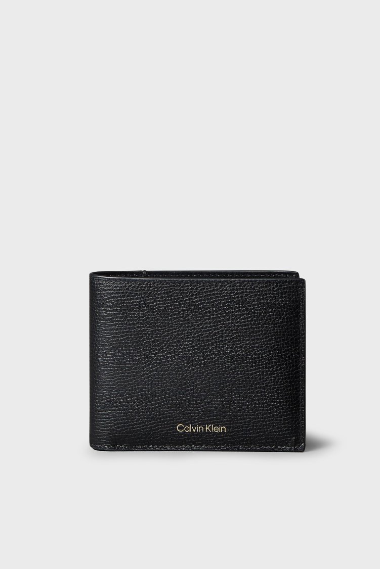 Calvin Klein Deri Logolu LV04D1322GUB1 Erkek Cüzdan LV04D1322G UB1 Siyah - Calvin Klein