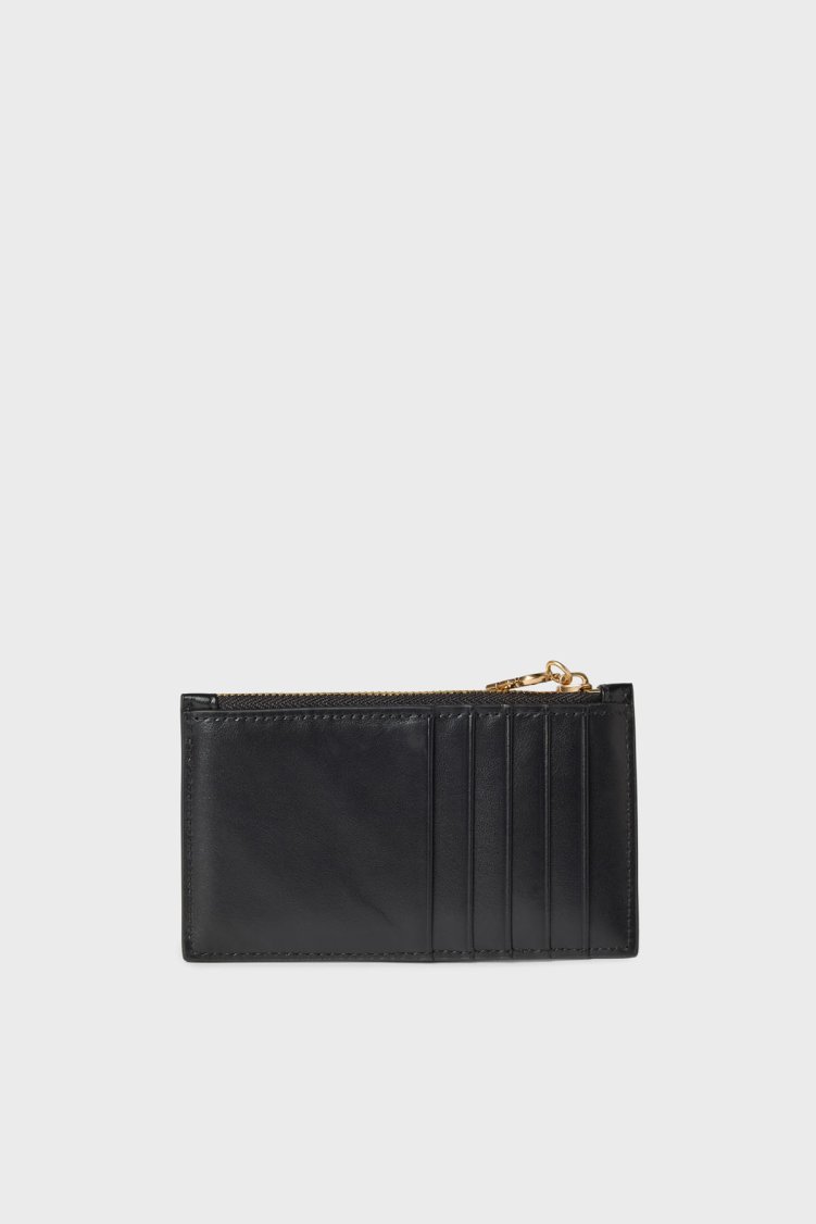 Calvin Klein Deri Logolu LV04F1076GUB1 Bayan Kartlık LV04F1076G UB1 SİYAH - Calvin Klein (1)