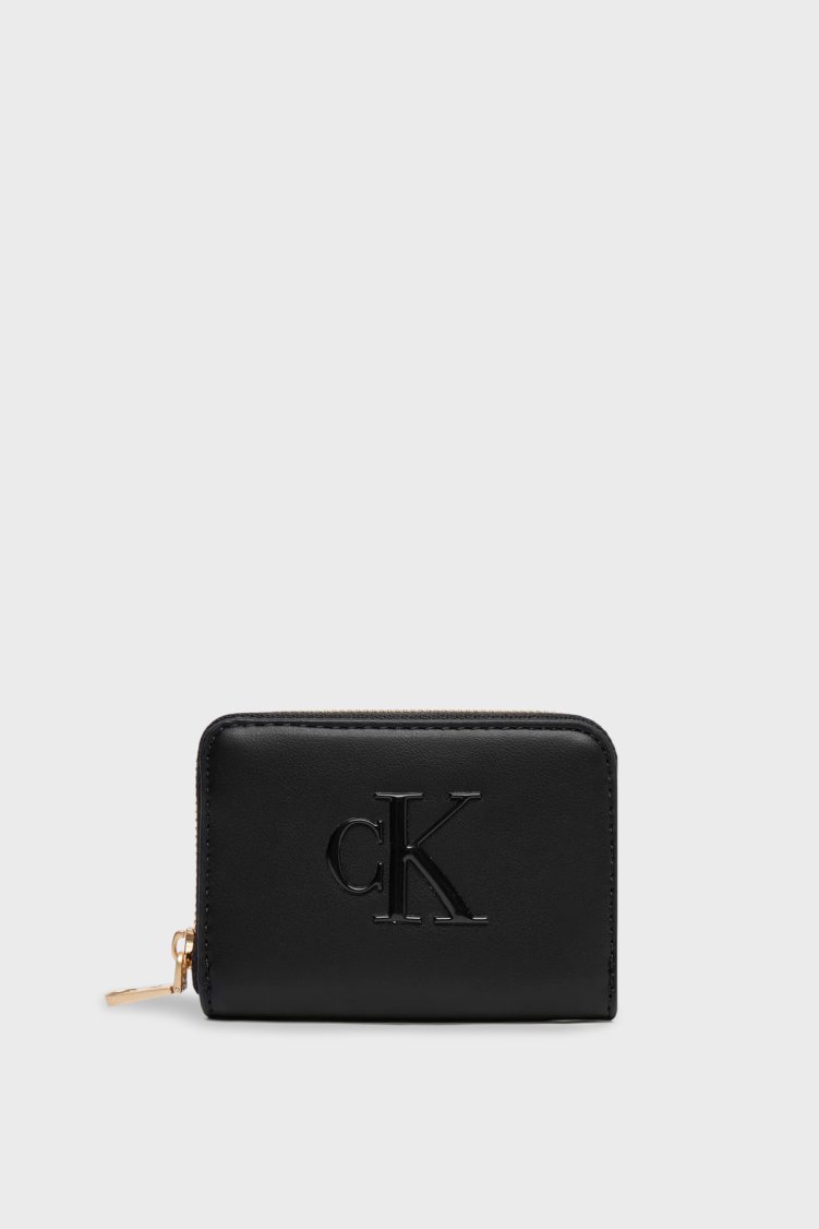 Calvin Klein Deri Logolu LV04F1154GUB1 Bayan Cüzdan LV04F1154G UB1 SİYAH - Calvin Klein