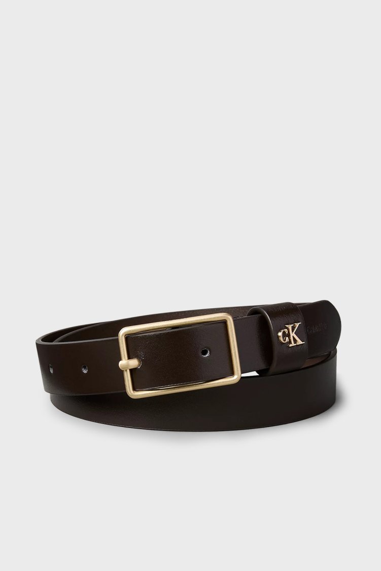 Calvin Klein Deri Logolu LV04F7050GBAL Kadın Kemer LV04F7050G BAL KAHVE - Calvin Klein