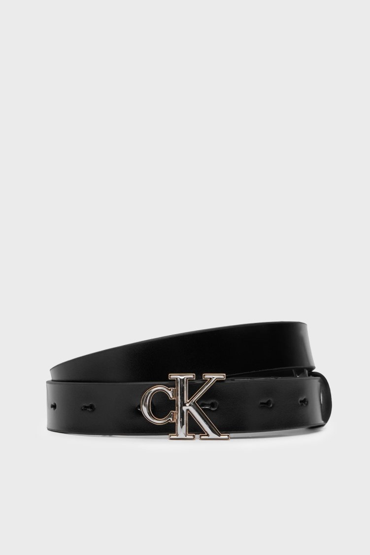 Calvin Klein Deri Logolu LV04F7132GVF6 Kadın Kemer LV04F7132G VF6 Siyah - Calvin Klein