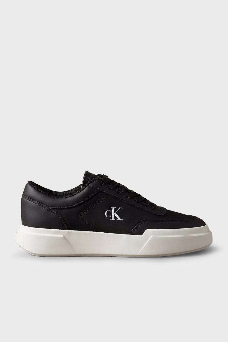 Calvin Klein Deri Logolu Sneaker HM0HM02326BEH Erkek Ayakkabı HM0HM02326 BEH Siyah - Calvin Klein