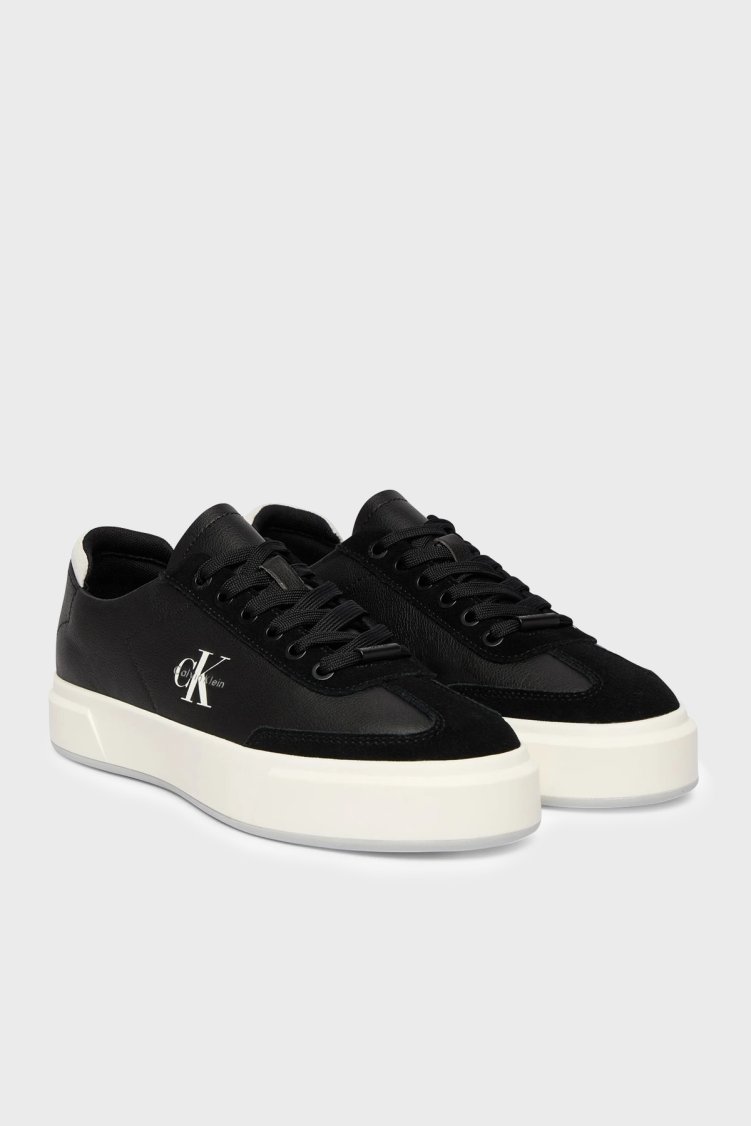 Calvin Klein Deri Logolu Sneaker HW0HW0298401R Kadın Ayakkabı HW0HW02984 01R SİYAH - Calvin Klein (1)