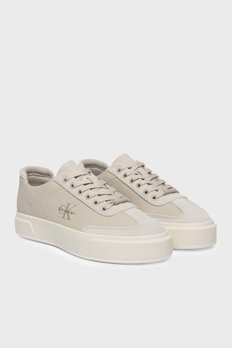 Calvin Klein Deri Logolu Sneaker HW0HW02984066 Kadın Ayakkabı HW0HW02984 066 BEJ - Calvin Klein (1)