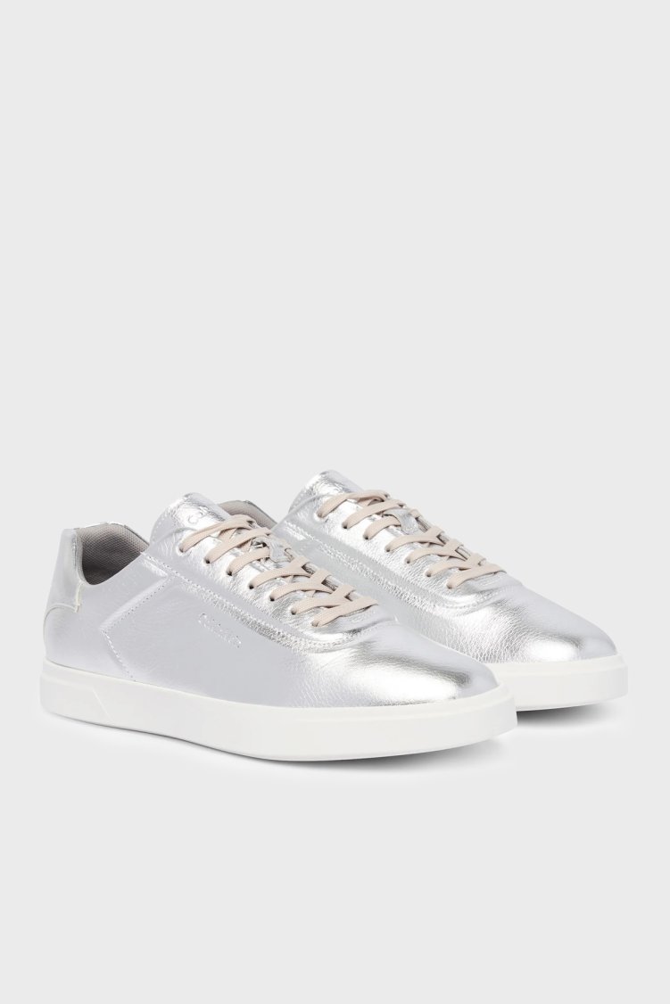 Calvin Klein Deri Logolu Sneaker HW0HW03289PE6 Kadın Ayakkabı HW0HW03289 PE6 GRİ - Calvin Klein (1)