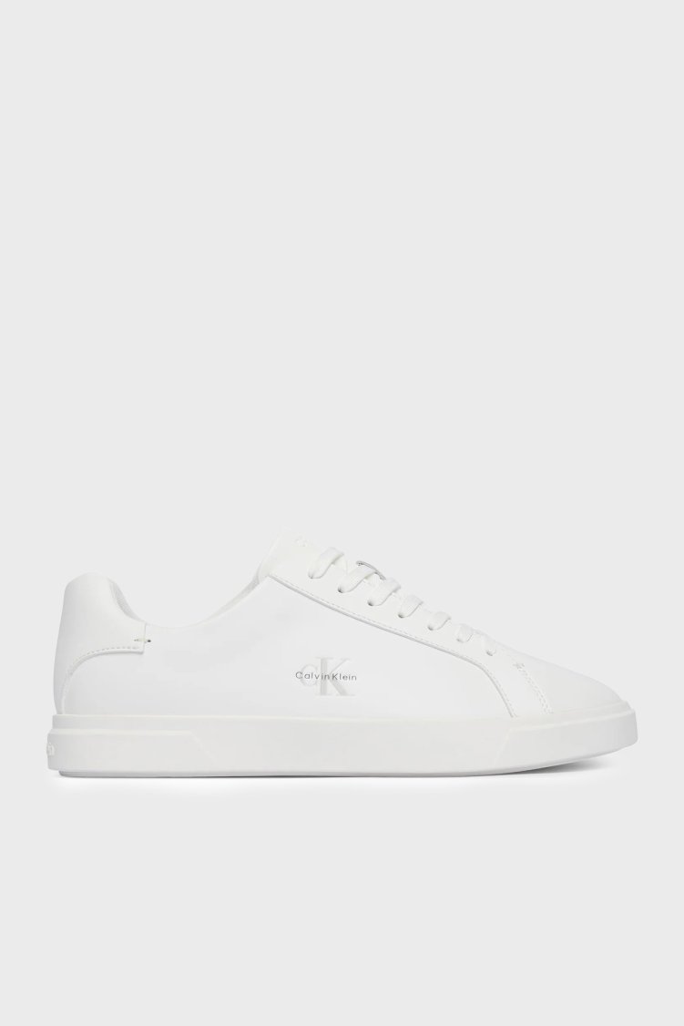 Calvin Klein Deri Logolu Sneaker HW0HW032950K4 Kadın Ayakkabı HW0HW03295 0K4 BEYAZ - Calvin Klein