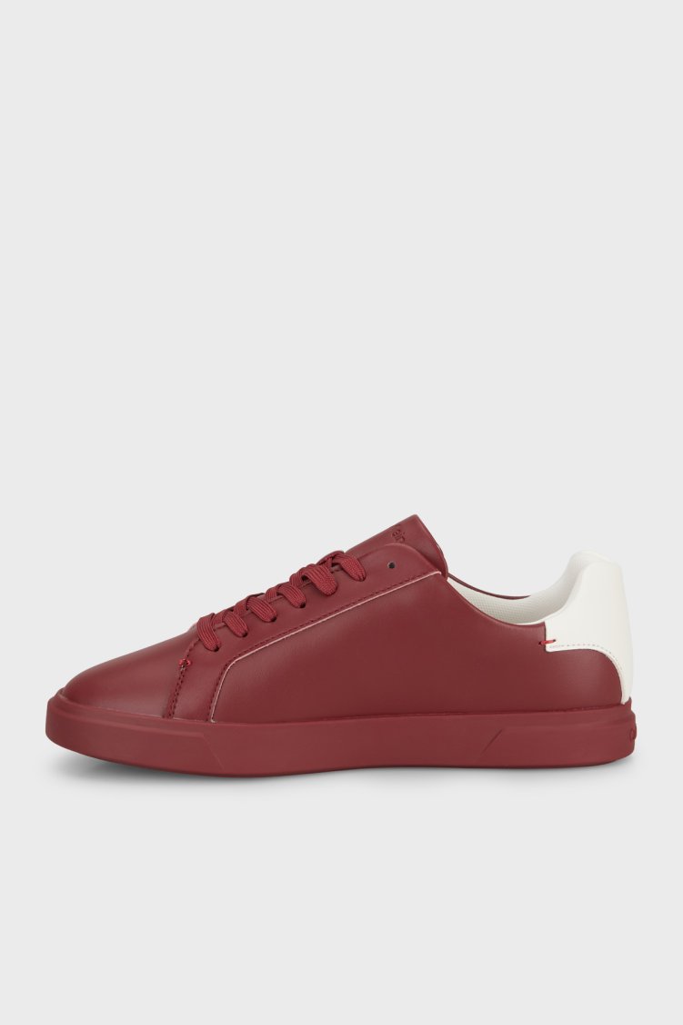Calvin Klein Deri Logolu Sneaker HW0HW032950KT Kadın Ayakkabı HW0HW03295 0KT Bordo - Calvin Klein (1)