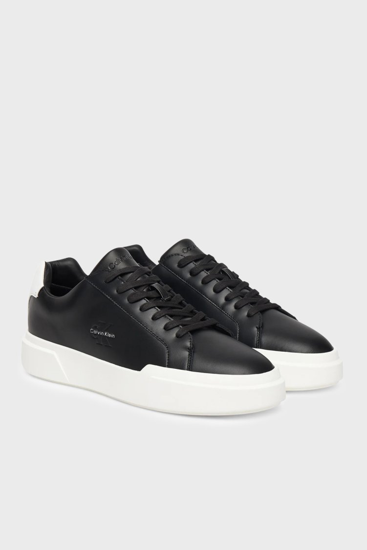 Calvin Klein Deri Logolu Sneaker YM0YM0134406W Erkek Ayakkabı YM0YM01344 06W SİYAH - Calvin Klein (1)