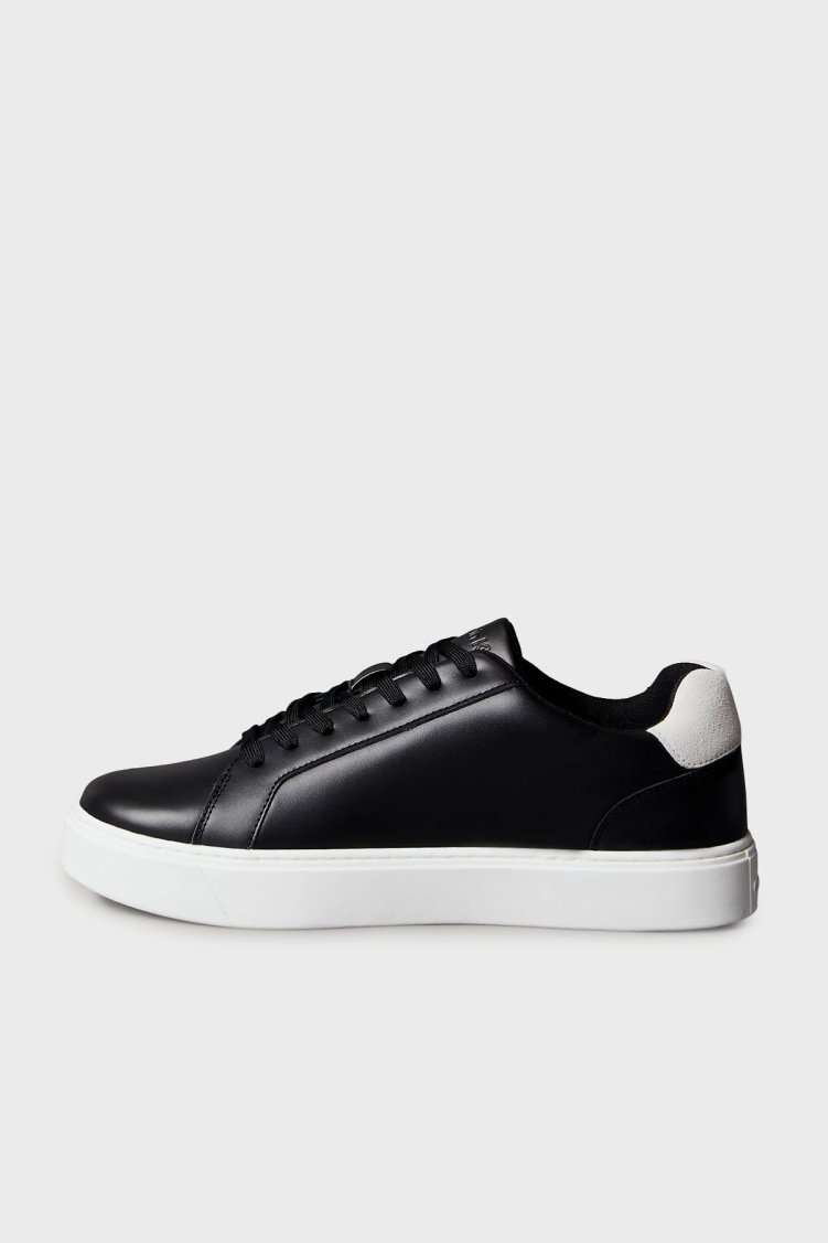 Calvin Klein Deri Logolu Sneaker YM0YM014350GM Erkek Ayakkabı YM0YM01435 0GM Siyah-beyaz - Calvin Klein (1)