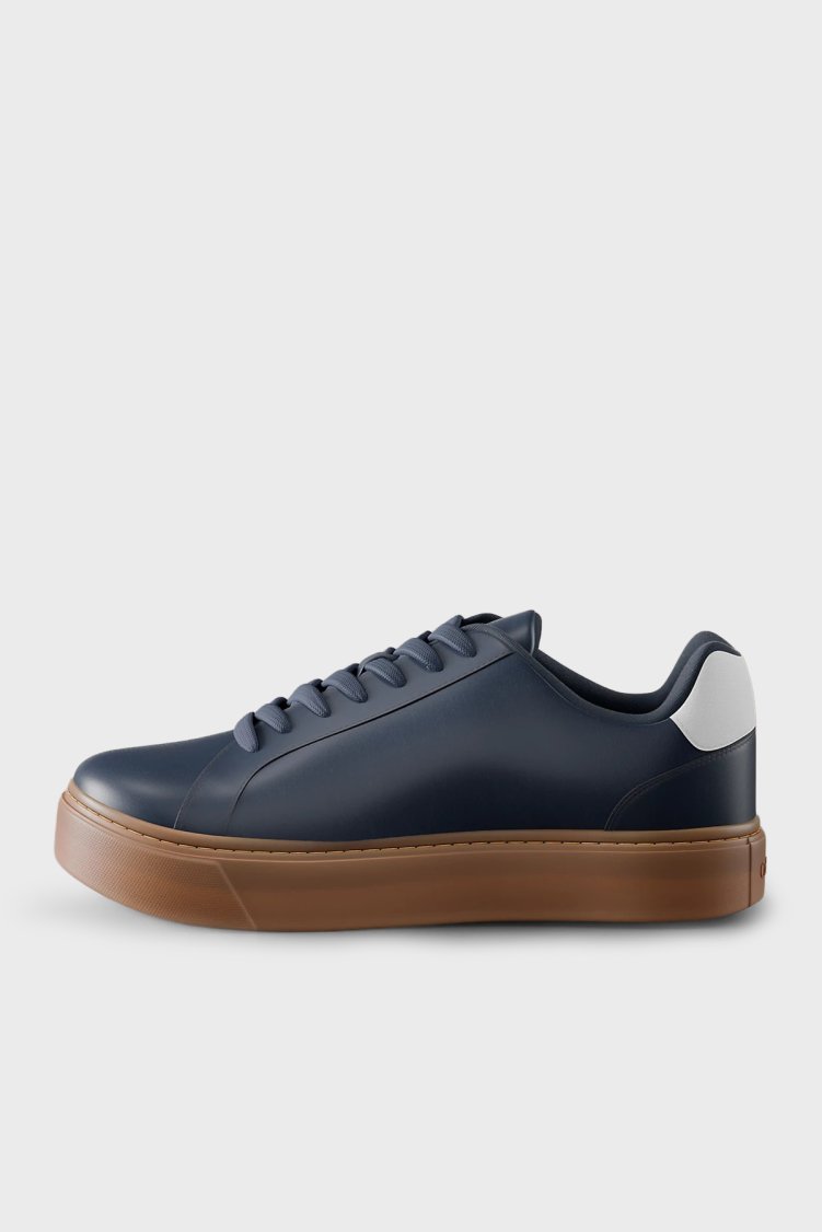 Calvin Klein Deri Logolu Sneaker YM0YM014350ZV Erkek Ayakkabı YM0YM01435 0ZV LACİVERT-KAHVE - Calvin Klein (1)