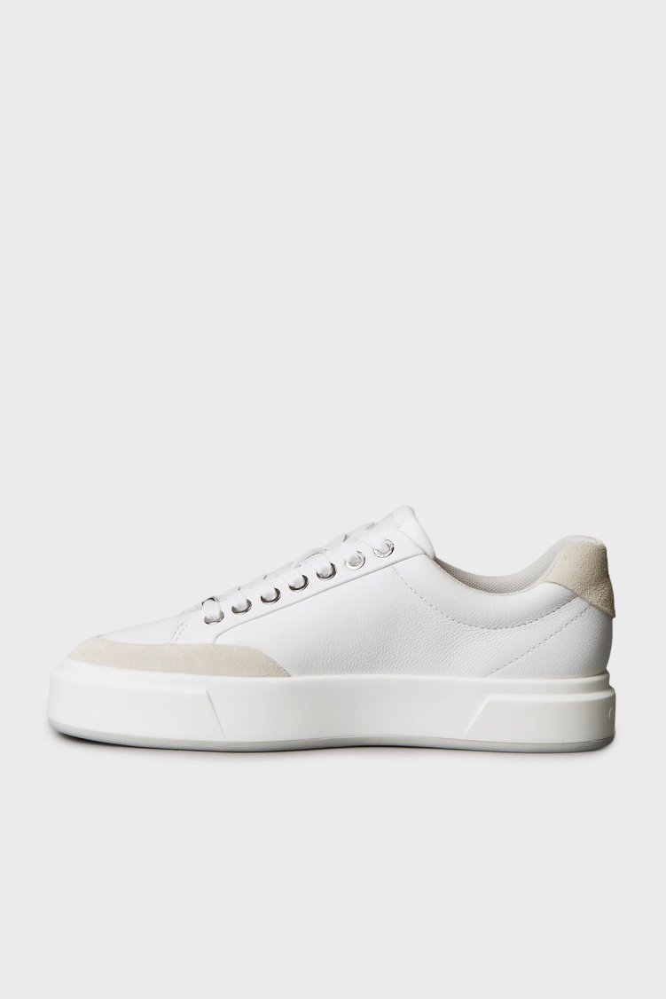 Calvin Klein Deri Süet Detaylı Sneaker YW0YW020230K7 Bayan Ayakkabı YW0YW02023 0K7 BEYAZ - Calvin Klein (1)