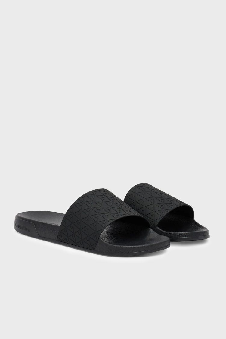 Calvin Klein Desenli HM0HM021100GT Erkek Terlik HM0HM02110 0GT SİYAH - Calvin Klein (1)