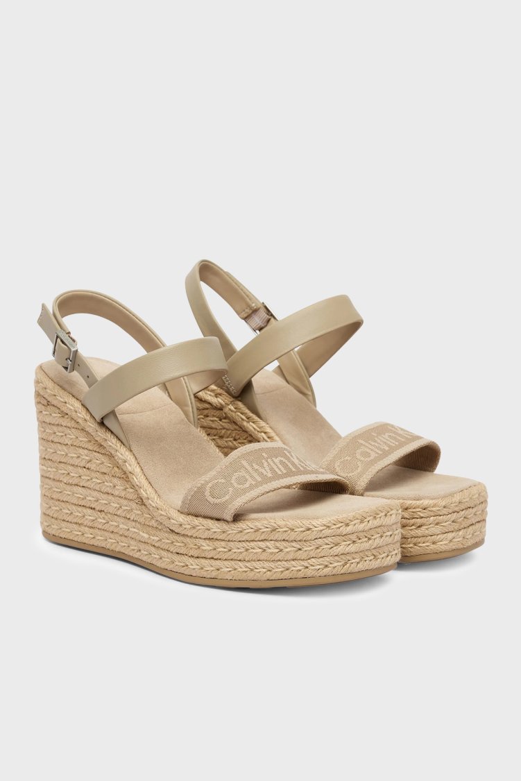 Calvin Klein Hakiki Deri Lgolu HW0HW02901PDT Bayan Sandalet HW0HW02901 PDT VİZON - Calvin Klein (1)